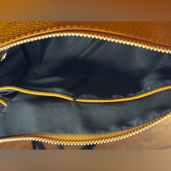 BCBG Paris Autumn “Basketball” Orange Adjustable CrossBody Hobo Bag - Picture 6 of 14